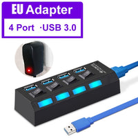 IDEGG USB 3.0 Hub USB Hub 3.0 Multi USB Splitter 3 Hab Use Power Adapter 4/7 Port Multiple Expander 2.0 USB3 Hub with Switch for PC