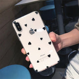 IDEGG  Case For iPhone 12 11 6 6s 7 8 Plus X XR 11Pro XS Max Transparent Cute Cartoon Love Heart Soft TPU For iPhone 12 Cover