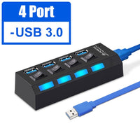 IDEGG USB 3.0 Hub USB Hub 3.0 Multi USB Splitter 3 Hab Use Power Adapter 4/7 Port Multiple Expander 2.0 USB3 Hub with Switch for PC