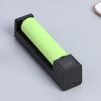 IDEGG 1 Slot 18650 Battery Charger LED Smart Quick Charging USB Rechargeable Lithium Battery Charger Dock Station Cradle