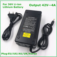 IDEGG 42V 4A Smart Battery Charger for 10Series 36V 37V Li-ion e-bike Electric Bicycle Battery Charger DC 5.5mm*2.1mm fast charging