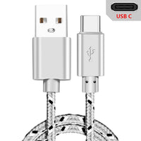 IDEGG USB Type C Cable for Samsung S20 S21 Xiaomi Nylon Braided Mobile Phone Fast Charging USB C Cable Type-C Charger Micro USB Cables