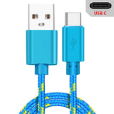 IDEGG USB Type C Cable for Samsung S20 S21 Xiaomi Nylon Braided Mobile Phone Fast Charging USB C Cable Type-C Charger Micro USB Cables