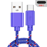 IDEGG USB Type C Cable for Samsung S20 S21 Xiaomi Nylon Braided Mobile Phone Fast Charging USB C Cable Type-C Charger Micro USB Cables