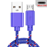 IDEGG USB Type C Cable for Samsung S20 S21 Xiaomi Nylon Braided Mobile Phone Fast Charging USB C Cable Type-C Charger Micro USB Cables