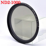 IDEGG ND2 to ND1000 variable Neutral Density Adjustable Camera Lens Filter For canon sony nikon 49mm 52mm 55mm 58mm 67mm 77mm