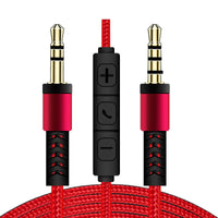 IDEGG 1.2m Audio Cable 3.5mm to Jack 3.5mm Speaker Line Aux Cable Male to Male with Mic to volume control for Headphone Car speaker