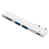 IDEGG USB Hub With SD/TF Card Reader Aluminum Alloy Multi Type C Hub Cable Adapter Compatible For Apple MacBook Pro Laptop PC Extender