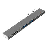 IDEGG USB Hub With SD/TF Card Reader Aluminum Alloy Multi Type C Hub Cable Adapter Compatible For Apple MacBook Pro Laptop PC Extender