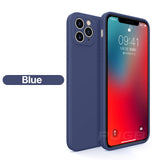 IDEGG Luxury Square Frame Soft Liquid Silicone Case For iPhone 12 11 13 Pro Max Mini X Xr Xs SE 2 2020 6 6s 7 8 Plus Shockproof Cover