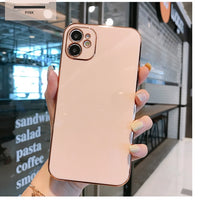 IDEGG Luxury Gold Plated Electroplated Case For iPhone 11 13 Pro Max 8 Plus XR XS X Silicone Lens Protection 12 Pro Max SE 2020 Cover