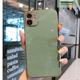 IDEGG Luxury Gold Plated Electroplated Case For iPhone 11 13 Pro Max 8 Plus XR XS X Silicone Lens Protection 12 Pro Max SE 2020 Cover