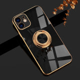 IDEGG Magnetic Case For iPhone 13 12 11 Pro Max XS XR X S 7 8 Plus SE 2020 Mini Soft Bumper Frame Shell Cover With Ring Holder