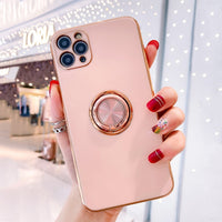 IDEGG Magnetic Case For iPhone 13 12 11 Pro Max XS XR X S 7 8 Plus SE 2020 Mini Soft Bumper Frame Shell Cover With Ring Holder