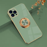 IDEGG Magnetic Case For iPhone 13 12 11 Pro Max XS XR X S 7 8 Plus SE 2020 Mini Soft Bumper Frame Shell Cover With Ring Holder