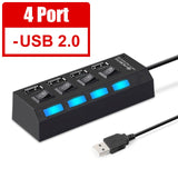 IDEGG USB 3.0 Hub USB Hub 3.0 Multi USB Splitter 3 Hab Use Power Adapter 4/7 Port Multiple Expander 2.0 USB3 Hub with Switch for PC